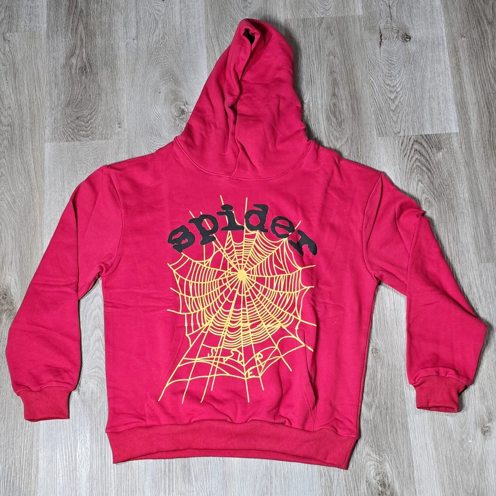 Red Hoodie with Spider Web Design